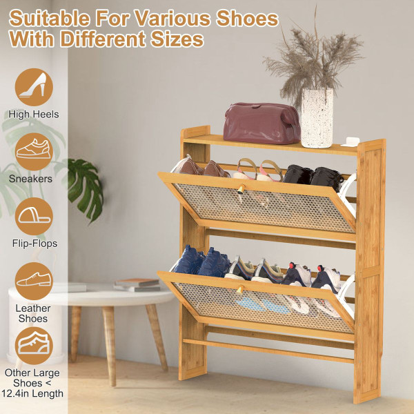 NewHome™ 2-Tier Bamboo Shoe Cabinet (2 Sizes) product image