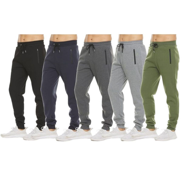 Men's Fleece Active Jogger Pants with Zipper Pockets (3-Pack) product image