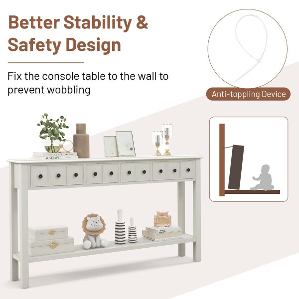 60" Console Entryway Sofa Table with 4 Drawers product image