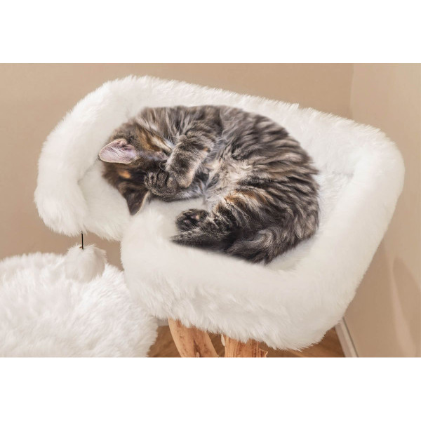 44-Inch Solid Wood Cat Tree with Perch and Natural Jute Scratching Posts product image