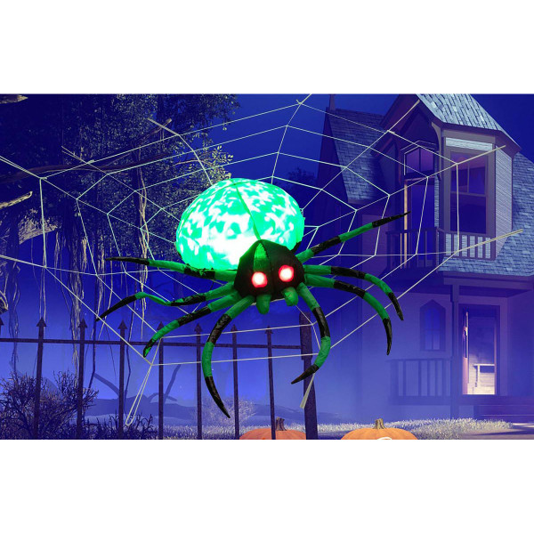 5-Foot-Long Halloween Inflatable Creepy Spider with Cobweb & LEDs product image