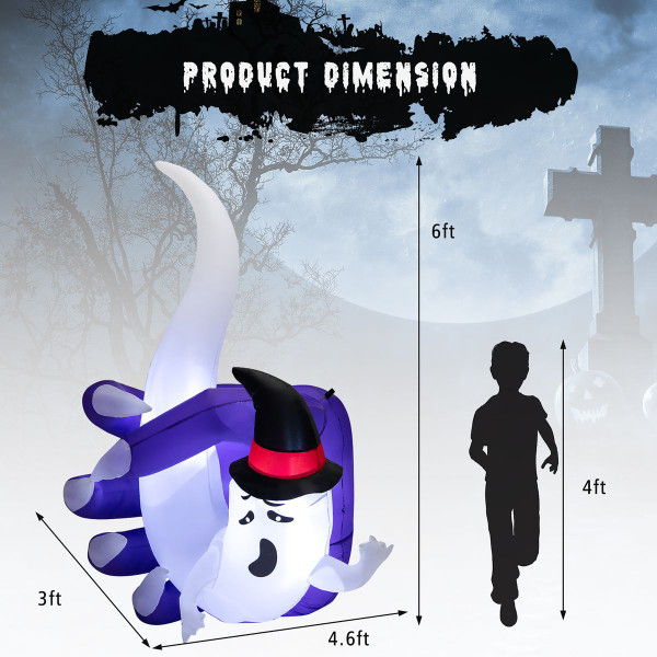 6-Foot Halloween Inflatable Hand-Hold the Ghost with LEDs & Air Blower product image 6-Foot Halloween Inflatable Hand-Hold the Ghost with LEDs & Air Blower product image