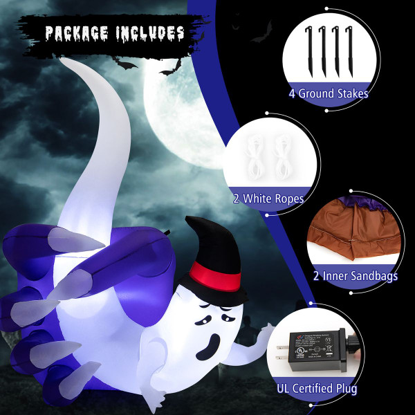 6-Foot Halloween Inflatable Hand-Hold the Ghost with LEDs & Air Blower product image 6-Foot Halloween Inflatable Hand-Hold the Ghost with LEDs & Air Blower product image