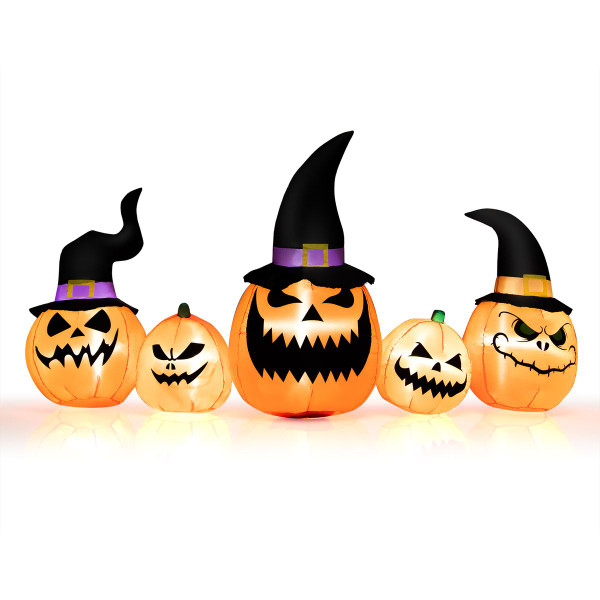 8-Foot-Tall Halloween Inflatable Pumpkin Family with LED Lights product image