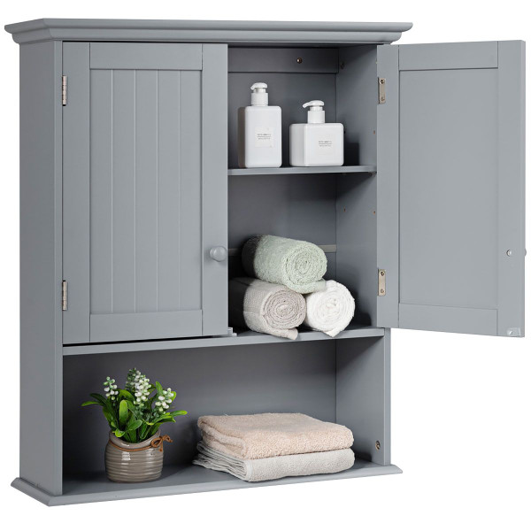 Wall-Mounted Bathroom Cabinet Storage Organizer with Doors & Shelves product image