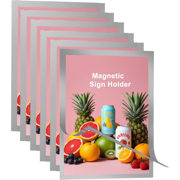 8.5 x 11-Inch Double-Sided Magnetic Sign Holder Windows Display (6-Pack) product image