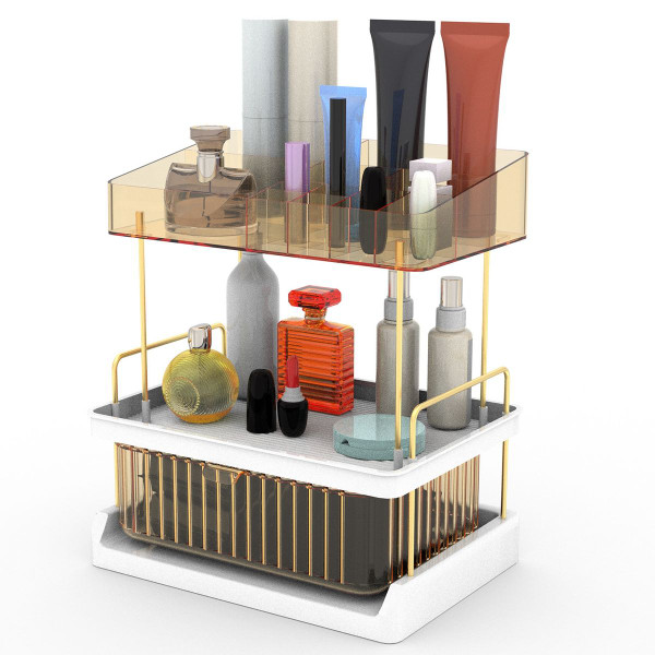 3-Tier Transparent Vanity Storage Organizer product image