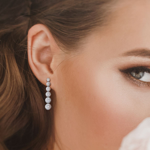 5-Carat Cubic Zirconia Silver Drop  Earrings product image
