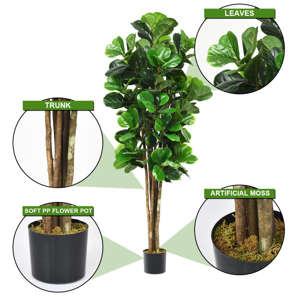 6-ft Artificial Fig Tree Decorative Planter product image