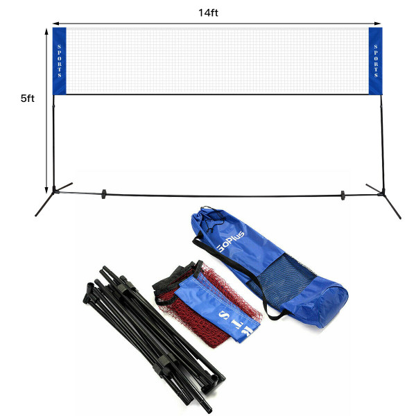 Goplus Portable 13.8' x 5' Volleyball and Badminton Training Net product image