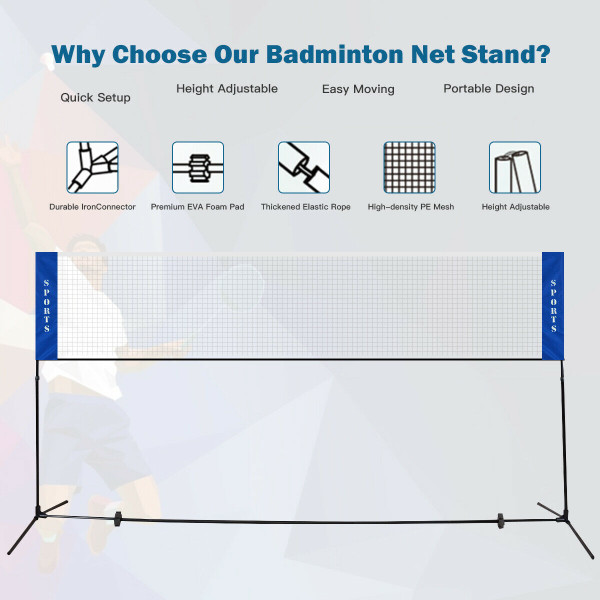 Goplus Portable 13.8' x 5' Volleyball and Badminton Training Net product image