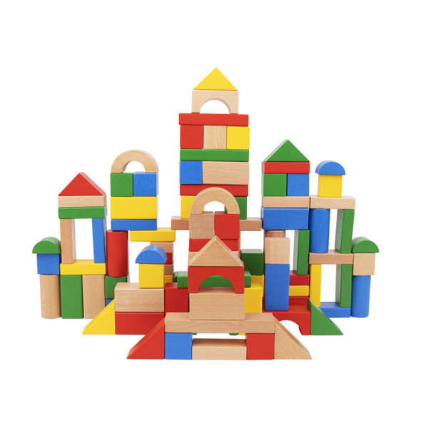 Kids' 100-Piece 3D Wooden Building Blocks product image