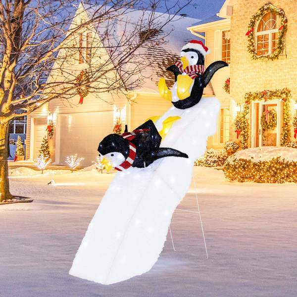 4-Foot Christmas Penguin Ice Skating Décor with Snowy Slide product image 4-Foot Christmas Penguin Ice Skating Décor with Snowy Slide product image