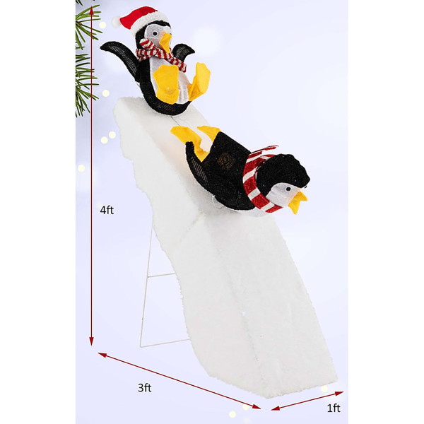 4-Foot Christmas Penguin Ice Skating Décor with Snowy Slide product image 4-Foot Christmas Penguin Ice Skating Décor with Snowy Slide product image