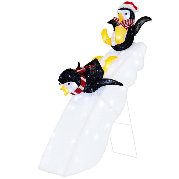 4-Foot Christmas Penguin Ice Skating Décor with Snowy Slide product image 4-Foot Christmas Penguin Ice Skating Décor with Snowy Slide product image