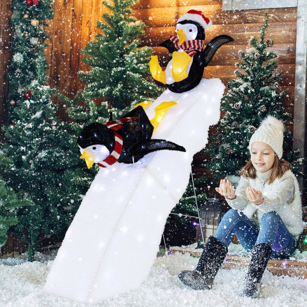 4-Foot Christmas Penguin Ice Skating Décor with Snowy Slide product image 4-Foot Christmas Penguin Ice Skating Décor with Snowy Slide product image