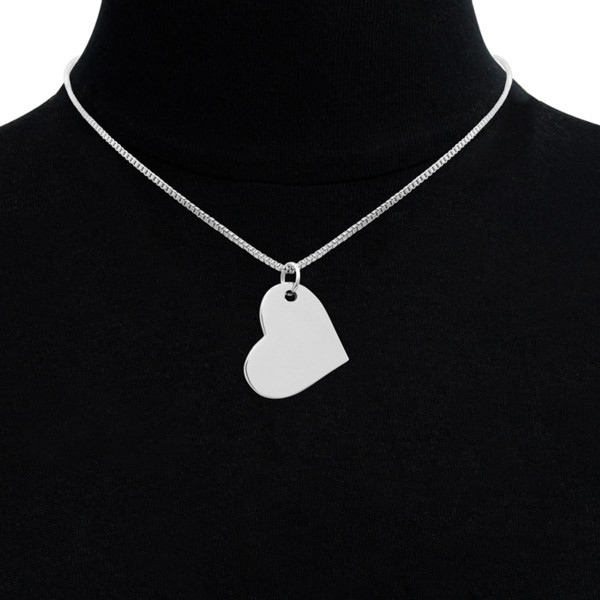 Personalized Stainless Steel Floating Heart Necklace product image