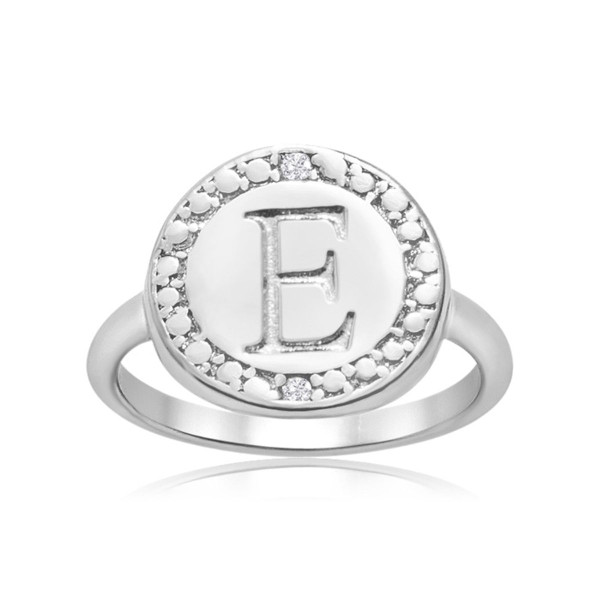 Initial Diamond Pinkie Ring in Sterling Silver product image