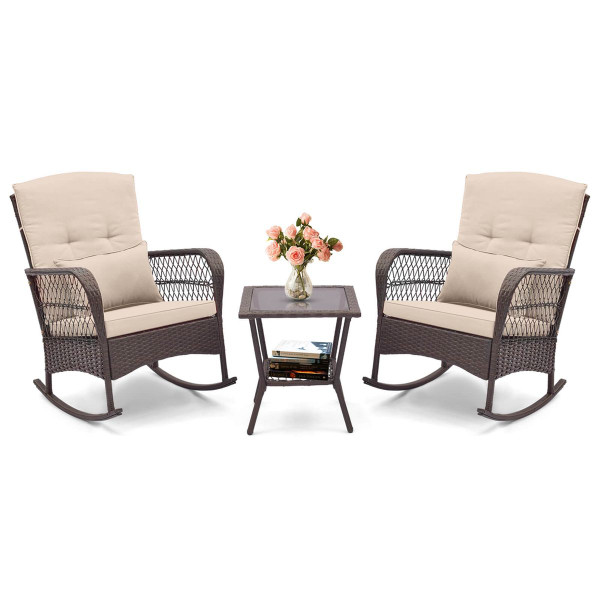 3- Piece Patio Rocker Set with Coffee Table product image