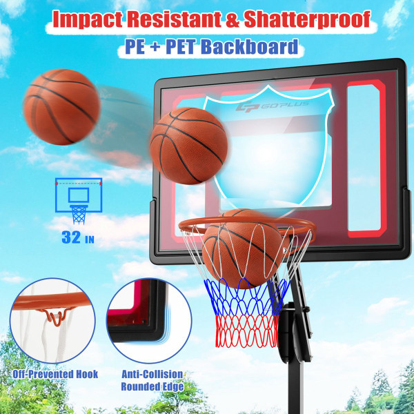Adjustable Basketball Hoop with Wheels product image