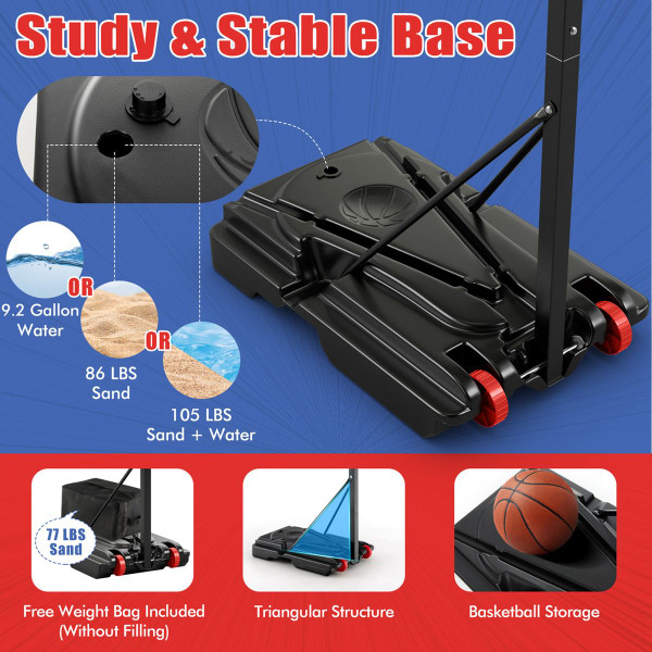 Adjustable Basketball Hoop with Wheels product image