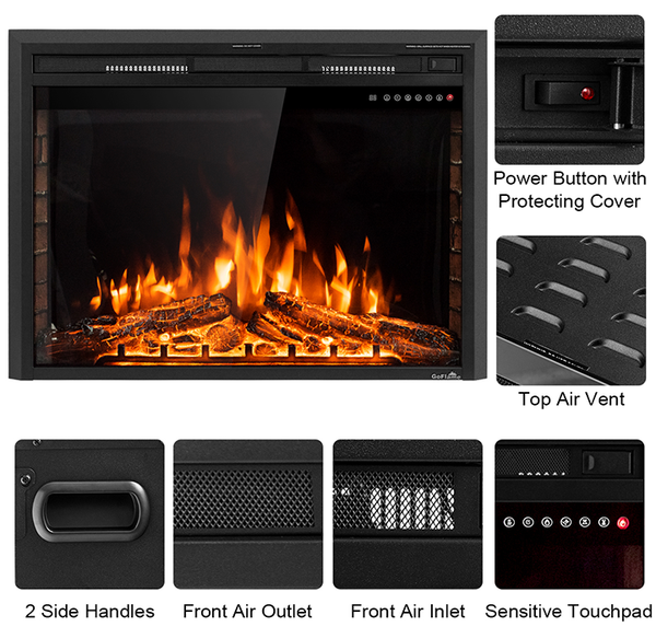 GoFlame 36'' 750W-1500W Electric Fireplace product image