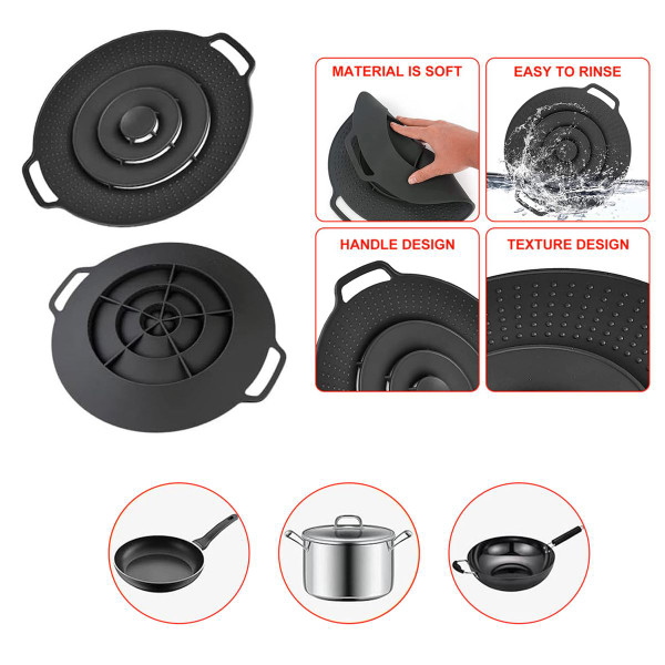 Boil Over Spill Stopping Lid for Pots and Pans (2-Pack) product image