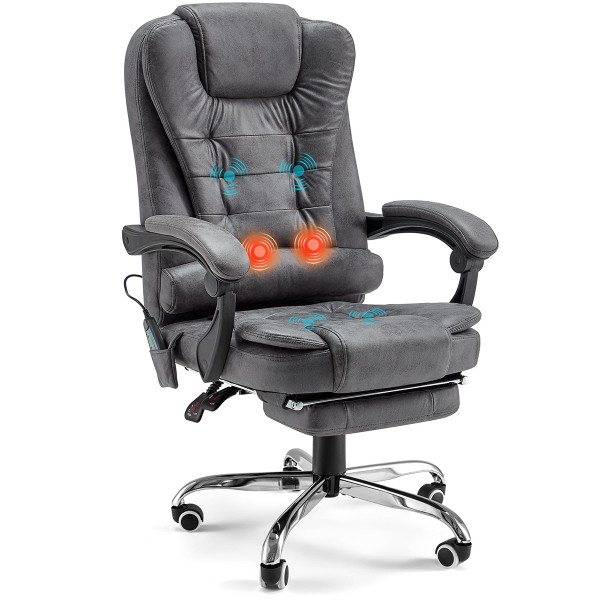 Ergonomic Office Chair with Heat and 7Point Massage Pick Your Plum