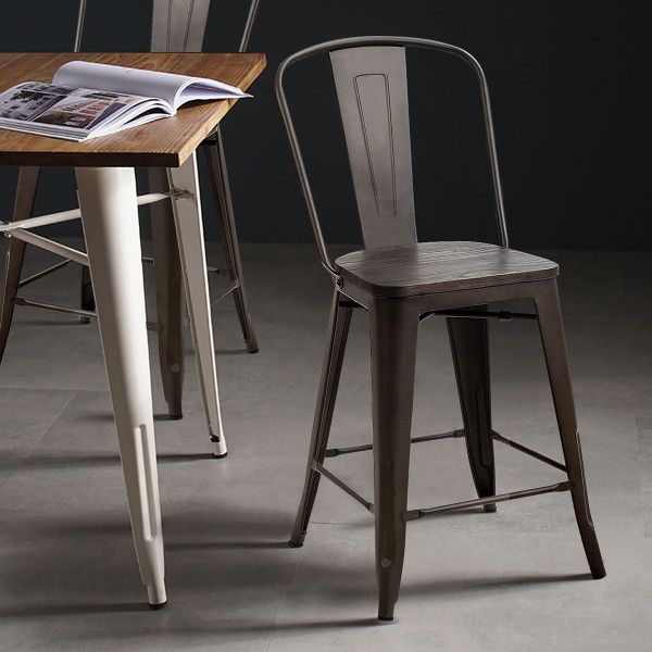 Tolix Style Metal Dining Chairs (Set of 4) product image