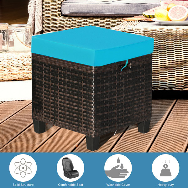 Rattan Cushioned Ottoman (2-Pack) product image