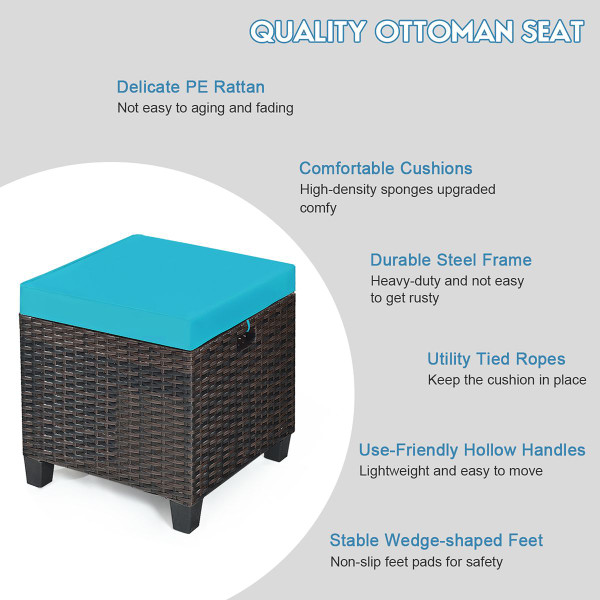 Rattan Cushioned Ottoman (2-Pack) product image