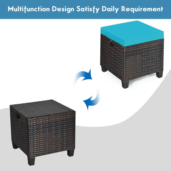 Rattan Cushioned Ottoman (2-Pack) product image