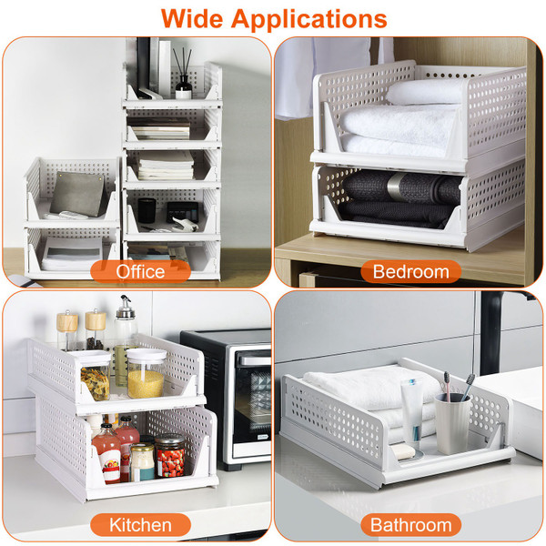 Plastic Stacking Collapsible Storage Box (4-Pack) product image