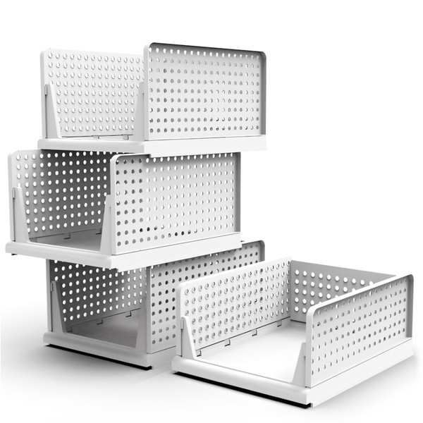Plastic Stacking Collapsible Storage Box (4-Pack) product image