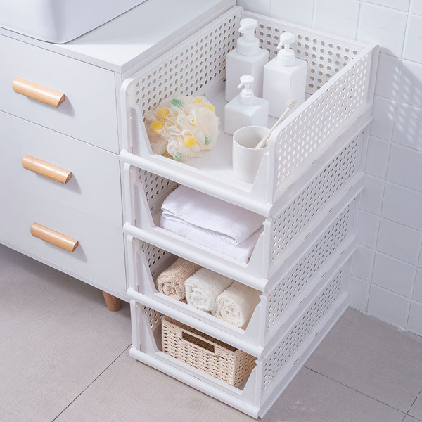 Plastic Stacking Collapsible Storage Box (4-Pack) product image