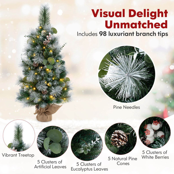 3-Foot Artificial Christmas Tree with 98 Branch Tips (1 or 2-Pack) product image