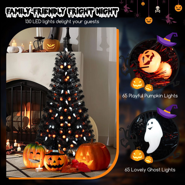 4.5-foot Artificial Tree with 65 Pumpkin and Ghost Decorations product image
