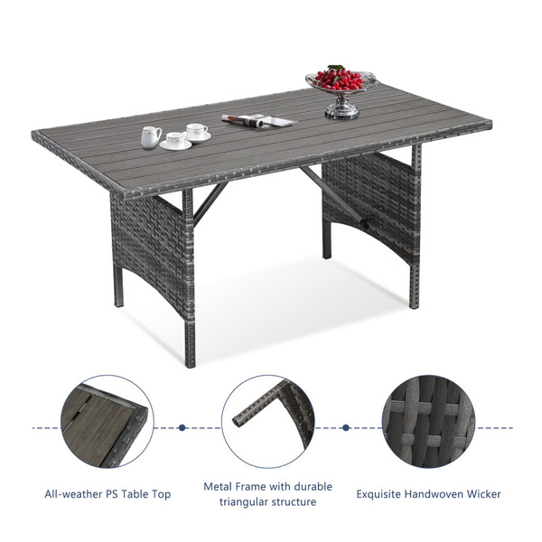 54-Inch Wicker Outdoor Dining Table product image
