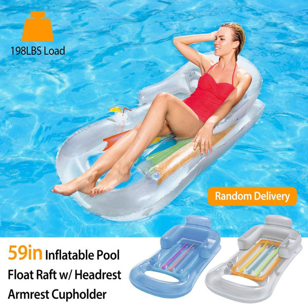 59" Inflatable Pool Float Raft with Headrest  product image