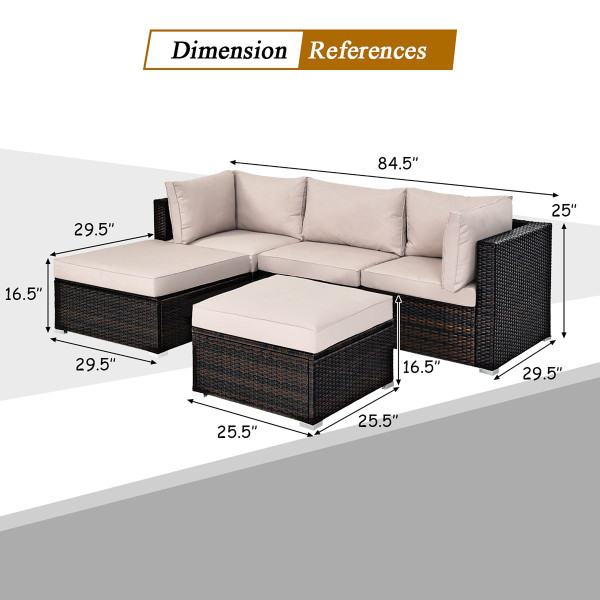 Rattan Patio Furniture Set (5-Pieces) product image