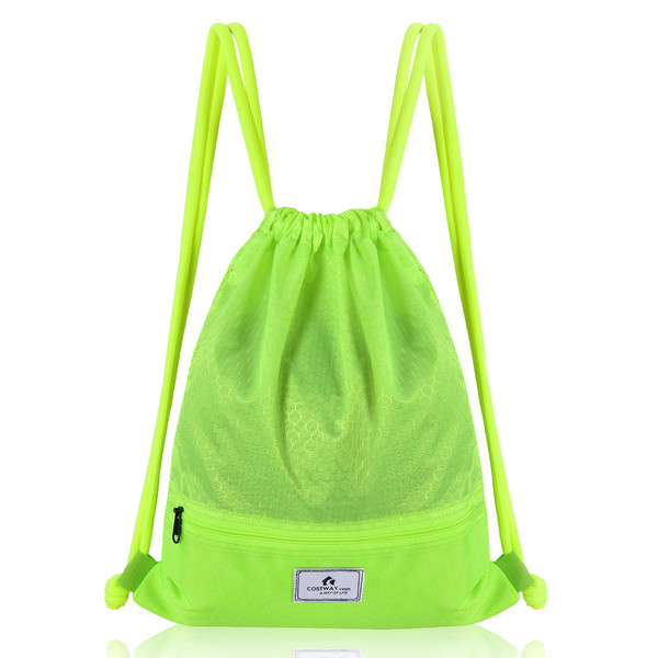Drawstring Backpack String Bag Foldable Sports Sack with Zipper Pocket product image