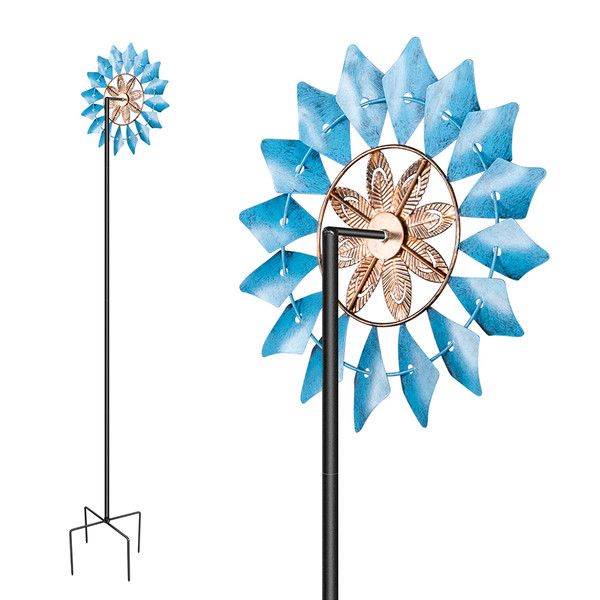 Iron Petal-Shaped Rotatable Courtyard Windmill product image