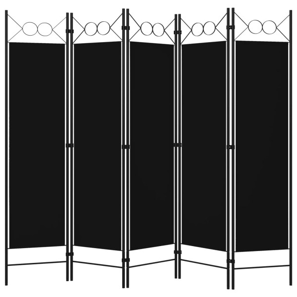 5-Panel Room Divider Black 78.7"x70.9" product image
