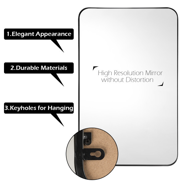 32 x 20-Inch Metal Frame Wall-Mounted Rectangle Mirror product image