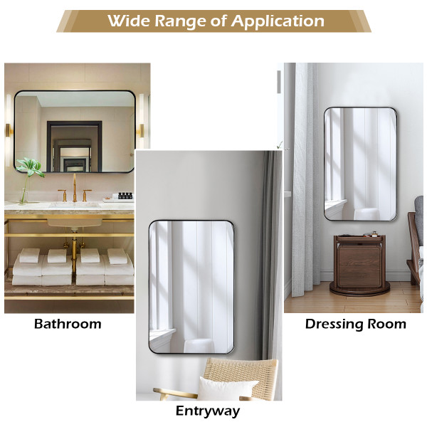 32 x 20-Inch Metal Frame Wall-Mounted Rectangle Mirror product image