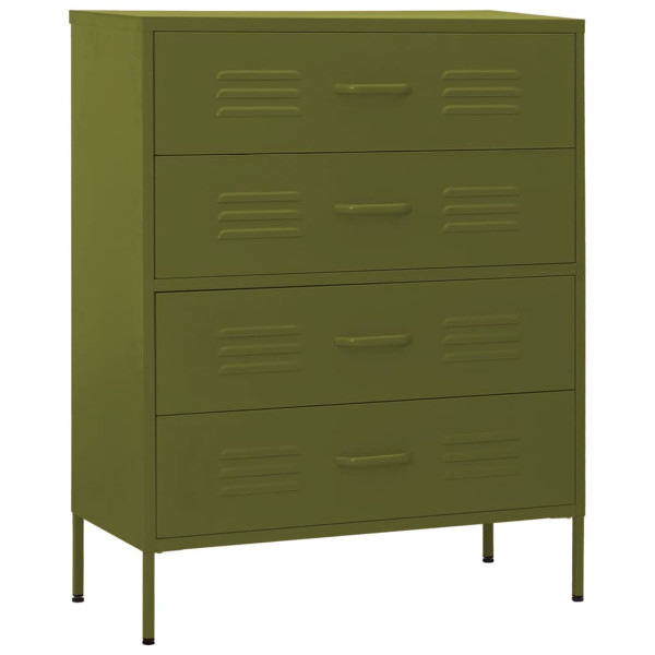 Chest of Drawers Olive Green 31.5"x13.8"x40" Steel product image