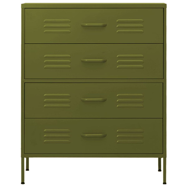 Chest of Drawers Olive Green 31.5"x13.8"x40" Steel product image