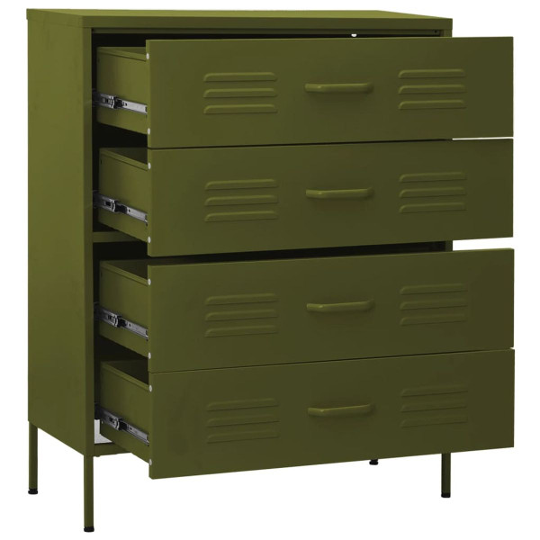 Chest of Drawers Olive Green 31.5"x13.8"x40" Steel product image