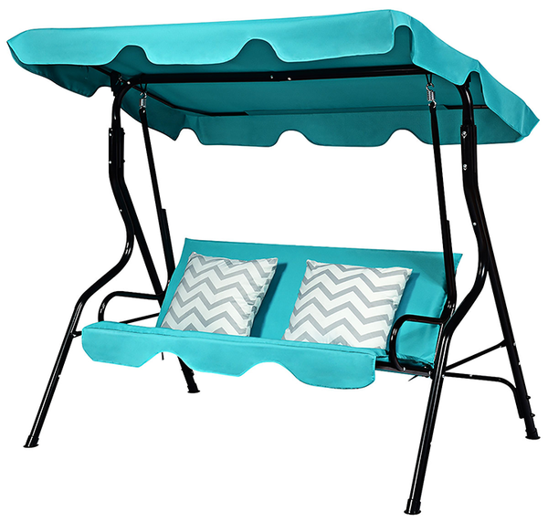 Blue 3-Seat Cushioned Canopy Glider Swing  product image
