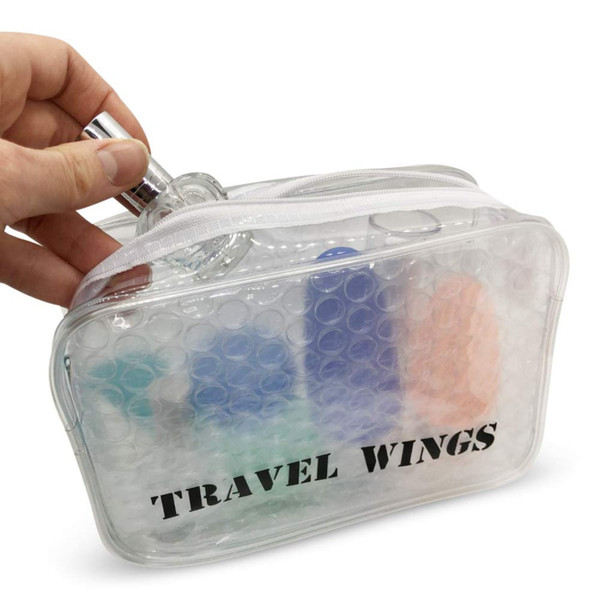 "Travel Wings" Clear Padded Toiletry Makeup Cosmetic Bag product image